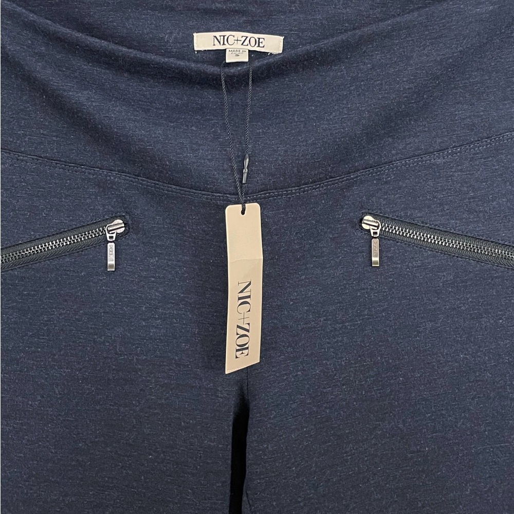 Stitch Fix X Nic+Zoe Zip Detail Legging Navy Blue NWT - Picture 4 of 11